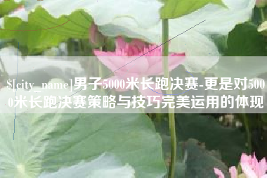 开封男子5000米长跑决赛-更是对5000米长跑决赛策略与技巧完美运用的体现
