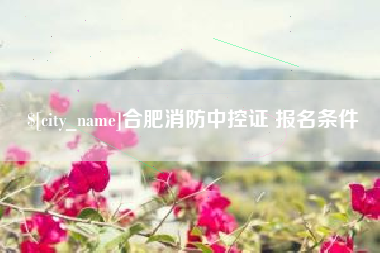 开封合肥消防中控证 报名条件