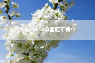 开封中国冠军榜单
