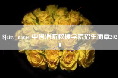 开封中国消防救援学院招生简章2020