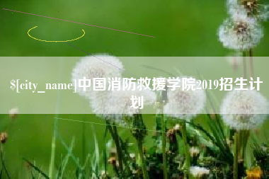 开封中国消防救援学院2019招生计划