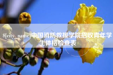 开封中国消防救援学院招收青年学生体格检查表